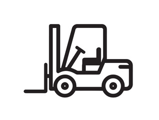 Minimalist Forklift Equipment Icon in Clean Modern Vector Illustration
