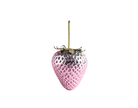 Chrome Strawberry on white background. minimal idea food concept. - Powered by Adobe