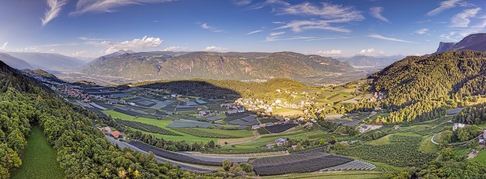 Panoramic view over Etsch Valley South Tyrol