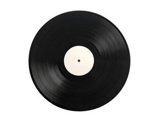 Obraz premium Gramophone vinyl record isolated on white background. Top view