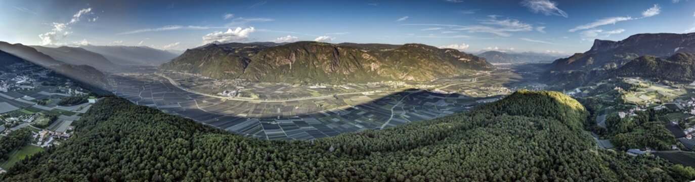 Panoramic view over Etsch Valley South Tyrol