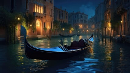 Venetian canals at night