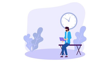 entrepreneur taking decision at right time to drive success animation, Man analysis daily sales trend animated video, Intrinsic motivation clip,Behavioral Economics footage,Visual cues motion graphics