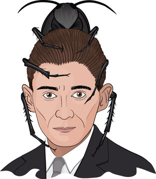 Franz Kafka, great writer thinking about metamorphosis cockroach
