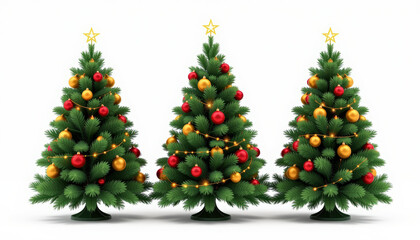 Christmas tree decoration with colorful lights and ornaments create festive joyful holiday atmosphere