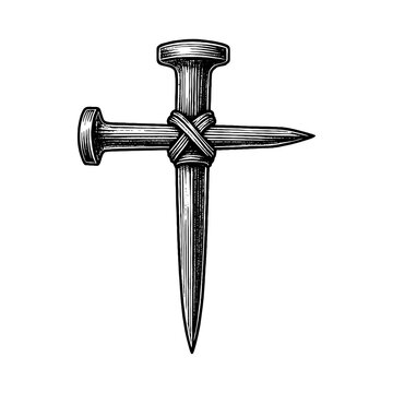 A cross made of two nails &mdash; a symbol of the crucifixion and redemption.
