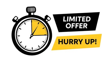 limited offer hurry up stopwatch promotion