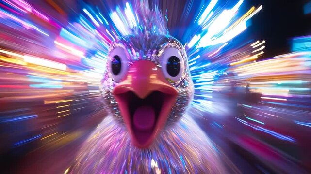 Looping Hyper Glitter Duck Traveling at Warp Speed!