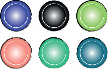 Creative Vector Pack of Grunge-Inspired Circular Designs and Gradient Banner Shapes for Modern Graphics