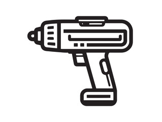 Clean Minimal Vector Impact Wrench Icon for Industrial Tool Illustration
