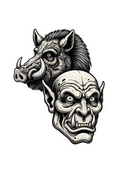 Obraz premium Black & Grey Tattoo Design 
