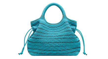 Vibrant Turquoise Crocheted Tote Bag for a Stylish Summer