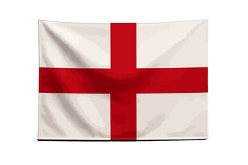 Fototapeta premium The flag of England, featuring a red St. George's Cross on a white background, is displayed against a white backdrop.