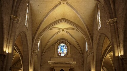 Valencia, Spain - May 28, 2025: View of the icons on the interior of the Valencia Cathedral