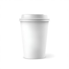 Coffee cup packaging mockup with blank design space. Realistic disposable paper cup template for branding, logo presentation, caf&eacute; identity, and packaging design.