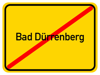 Illustration of a city exit sign for the city of Bad Dürrenberg
