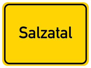 Illustration of a city entrance sign for the city of Salzatal