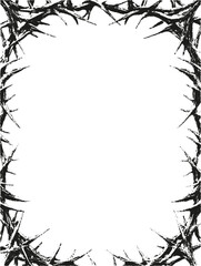 Fototapeta premium Vector Grunge Thorn Frames and Spiky Borders with Stipple Texture