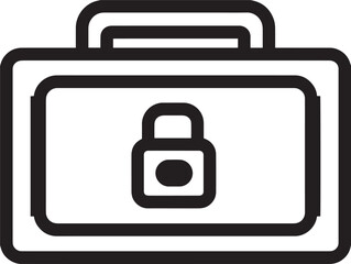 Industrial lockout tagout kit icon clean modern line illustration