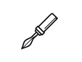 Modern masonry chisel icon elegant attractive linear artwork