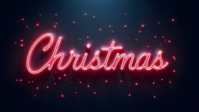 Christmas theme, Modern Christmas typography poster with neon accents.