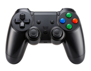 Retro Arcade Joystick Icon with Red Ball Handle, Pixel Art Style, Isolated PNG