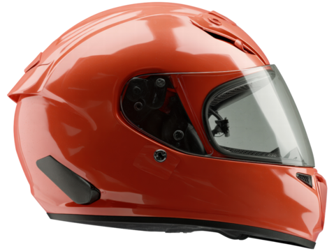 Red helmet motorcycle safety visor glossy protective gear