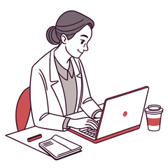 Flat vector illustration of a professional woman.eps