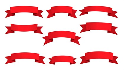 Collection of red ribbon banners