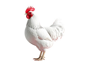  Pristine White Leghorn Chicken, Modern & Sleek, Photorealistic 3D Render, Isolated.