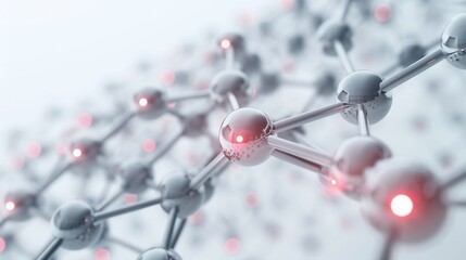 Abstract representation of molecule structure with glowing points illustrating interconnections