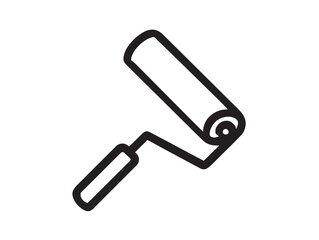 Stylish minimalist paint roller illustration with smooth line art
