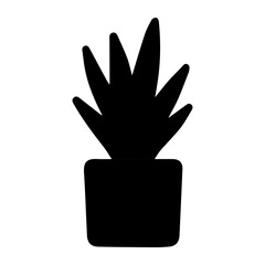 Fototapeta premium Potted Plant Silhouette