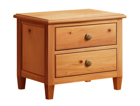 Wooden nightstand furniture drawer storage classic brown home