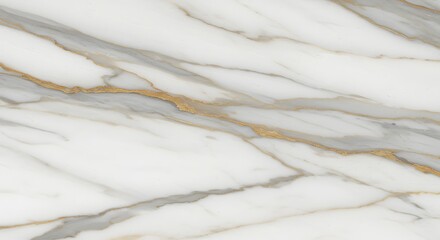 Obraz premium A close up of white marble with grey and gold veins running diagonally across the surface in a pattern