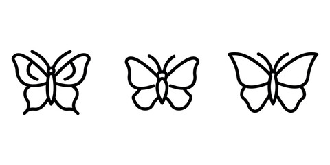 butterfly outline or line icon design bundle.