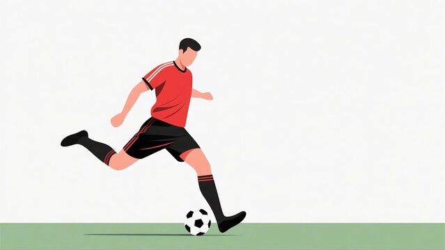 Soccer player kicking ball - Powered by Adobe