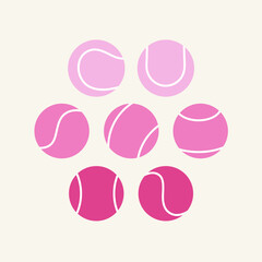 Pink padel ball minimal icon clipart