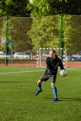 A man swings his arm to throw a ball