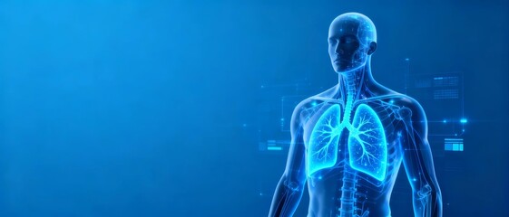 Human lungs anatomy digital illustration