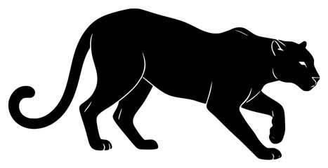 Naklejka premium Black panther animal silhouette vector illustration