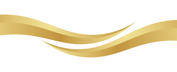 gold wave curve, golden wave corner shape for element, stripes ribbon golden graphic, striped gold. vector