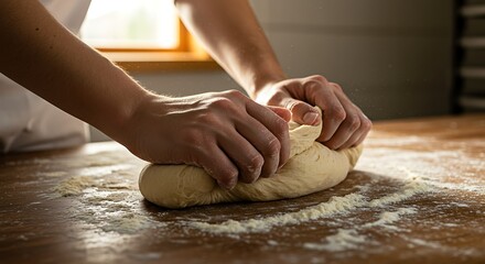 The Process of Kneading Dough with Skill and Effort.