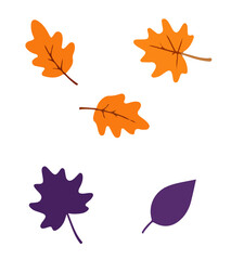 set of autumn leaves svg illustration vector