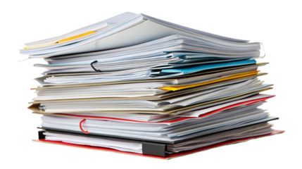 Organized pile of documents for efficient office paperwork and business management solutions