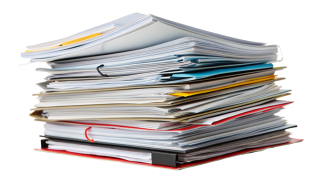 Organized pile of documents for efficient office paperwork and business management solutions