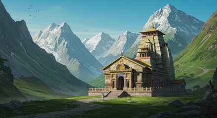 Temple mountains Himalayas nature landscape