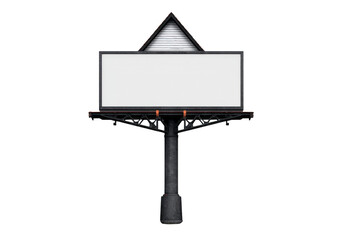 Blank billboard isolated on transparency background with triangular roof empty advertising space urban outdoor structure ready for custom message modern design clean and minimalistic style