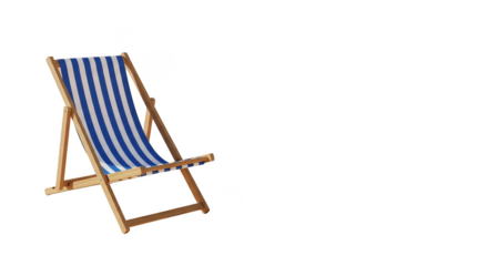 Bluestriped beach chair on black background