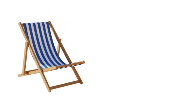 Bluestriped beach chair on black background